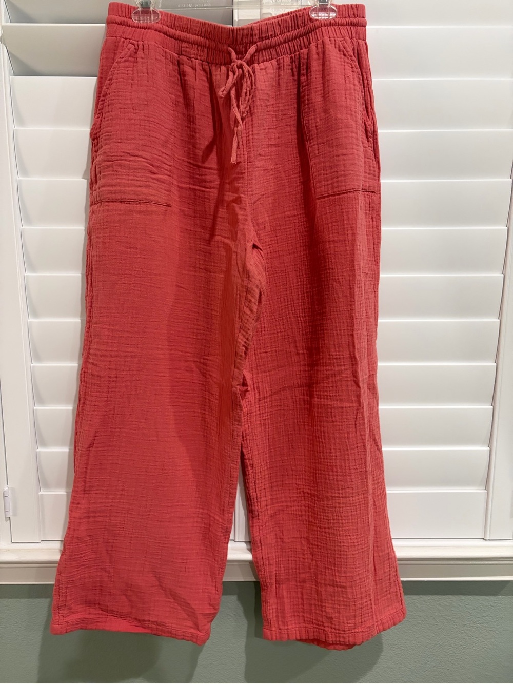Style and Co. Coral Gauze Drawstring Wide-Leg Pants